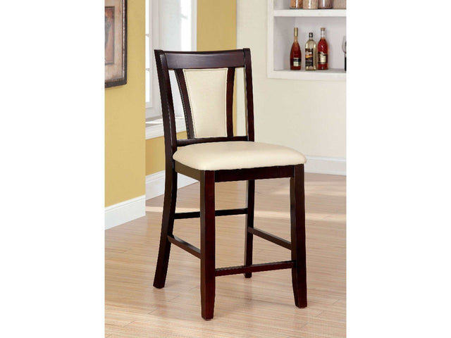 Brent Dark Cherry & Ivory Counter Ht. Chair (Set of 2) - Ornate Home