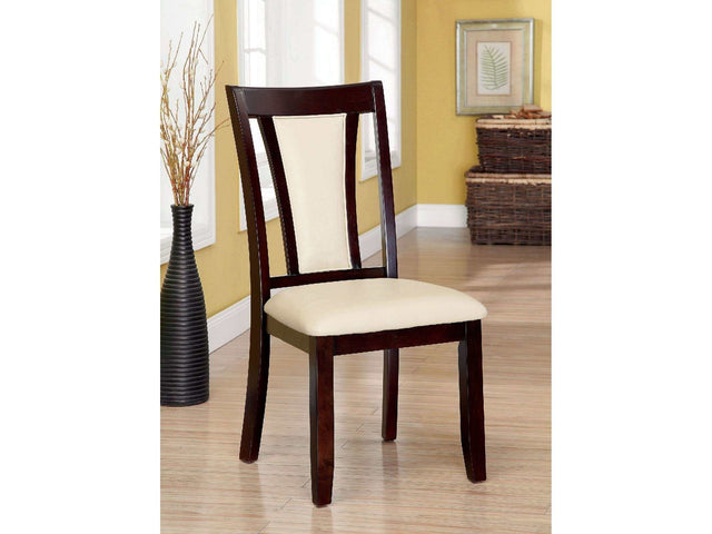Brent Dark Cherry & Ivory Dining Chair (Set of 2) - Ornate Home