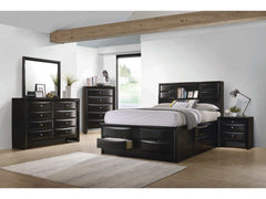 Briana Black 4pc California King Bedroom Set w/ Storage - Ornate Home
