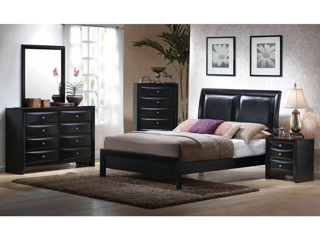 Briana Black 5pc Queen Panel Bedroom Set - Ornate Home