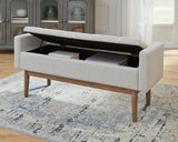 Briarson Beige/Brown Storage Bench - Ornate Home