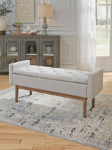 Briarson Beige/Brown Storage Bench - Ornate Home