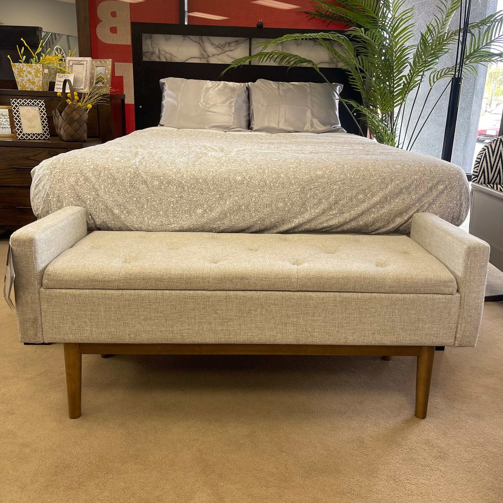 Briarson Beige/Brown Storage Bench - Ornate Home