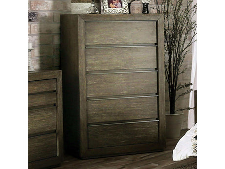 Bridgewater Light Walnut Chest w/ 5 Drawers - Ornate Home