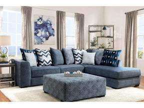 Brielle Blue L Shape Sectional Sofa - Ornate Home
