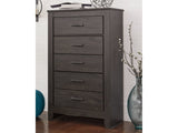 Brinxton Charcoal Five Drawer Chest - Ornate Home
