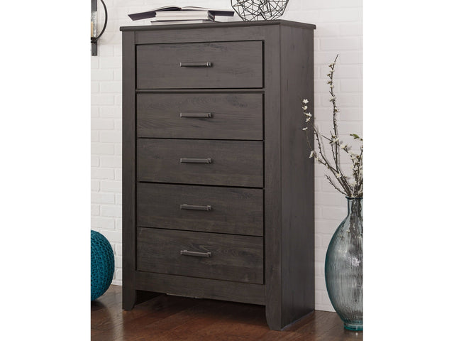 Brinxton Charcoal Five Drawer Chest - Ornate Home