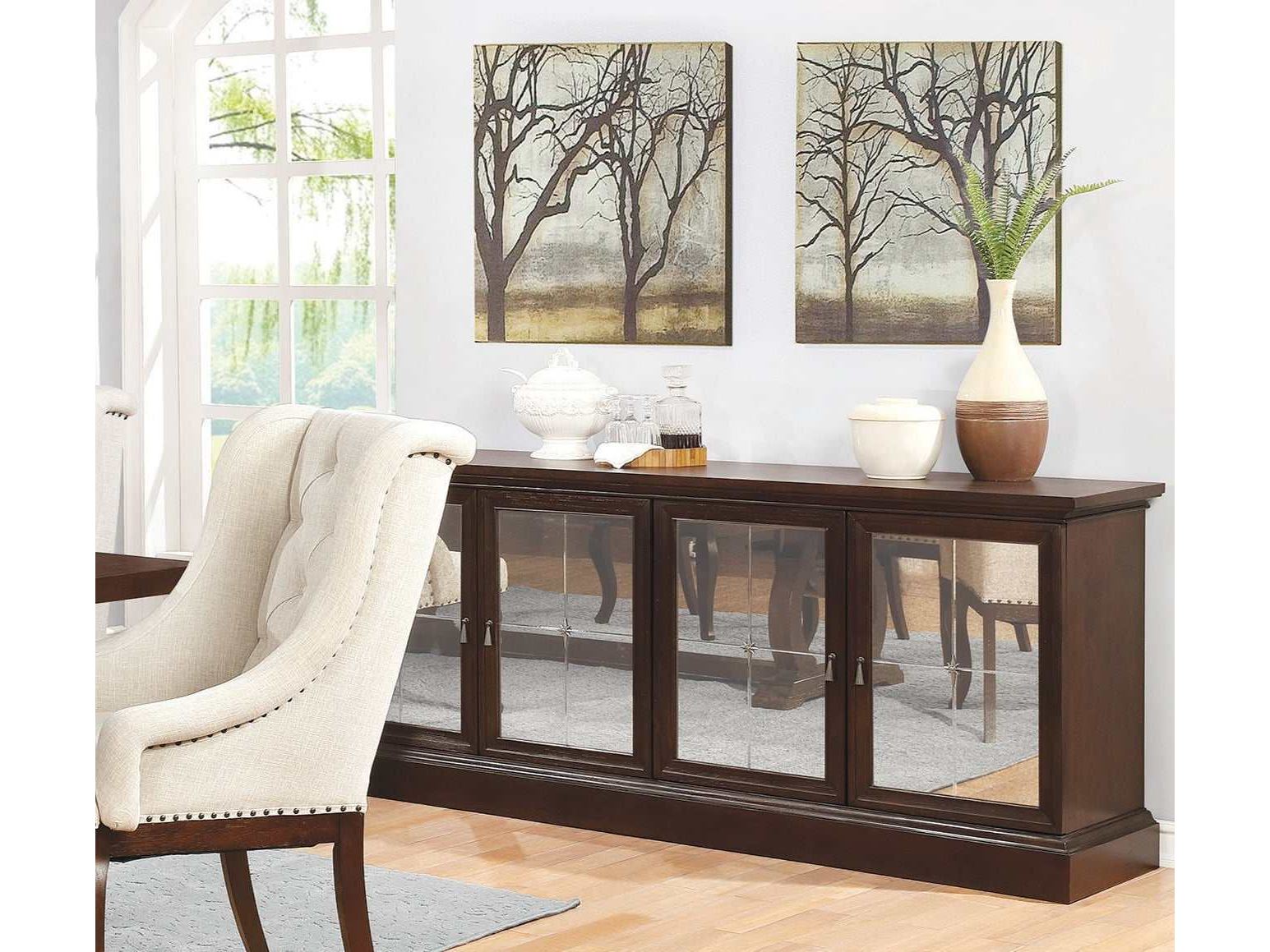 Brockway Antique Java 4-Door Server/Sideboard - Ornate Home