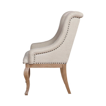 Brockway Cream & Barley Brown Arm Chairs (Set of 2) - Ornate Home