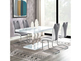 Brooklyn White High Gloss / Grey 5 Pc Dining Set - Ornate Home