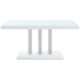 Brooklyn White High Gloss / Grey 5 Pc Dining Set - Ornate Home