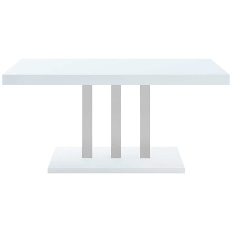 Brooklyn White High Gloss / Grey 5 Pc Dining Set - Ornate Home