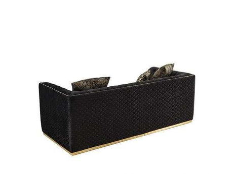 Buena Black Velvet Sofa & Loveseat / 2pc - Ornate Home