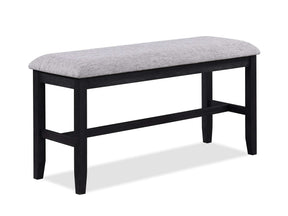 Buford Charcoal Black/Light Gray Counter Height Dining Bench - Ornate Home