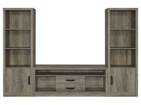 Burke Grey Driftwood 3 Pc Entertainment Center - Ornate Home