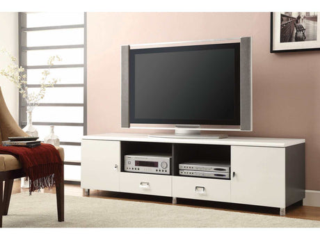 Burkett White & Grey 2 Drawer TV Console - Ornate Home