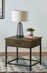 Byers Brown Oak / Sandy Black End Table - Ornate Home