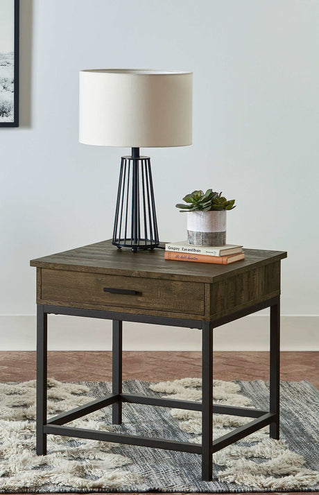 Byers Brown Oak / Sandy Black End Table - Ornate Home