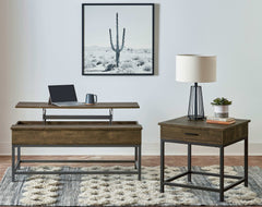 Byers Brown Oak / Sandy Black End Table - Ornate Home