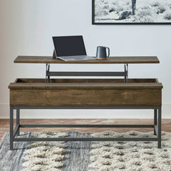 Byers Brown Oak / Sandy Black Lift Top Coffee Table - Ornate Home
