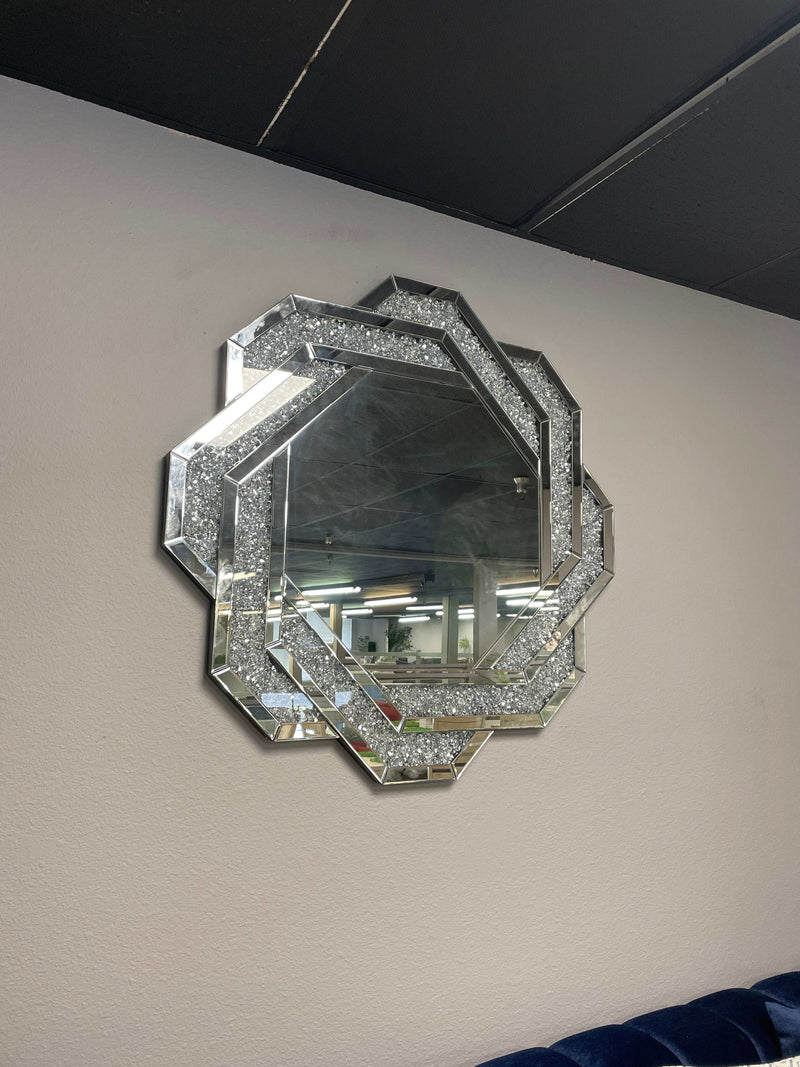 Mikayla Dark Crystal Wall Mirror w/ Braided Frame - Ornate Home