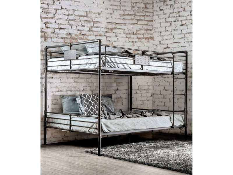 Olga Antique Black Queen/Queen Bunk Bed - Ornate Home