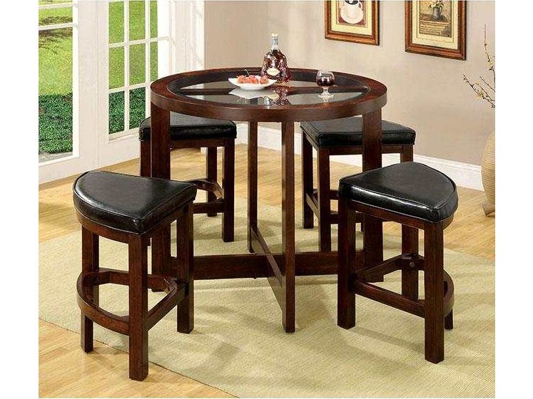 Crystal Cove I - Dark Walnut - Counter Height Dining Set / 5pc - Ornate Home