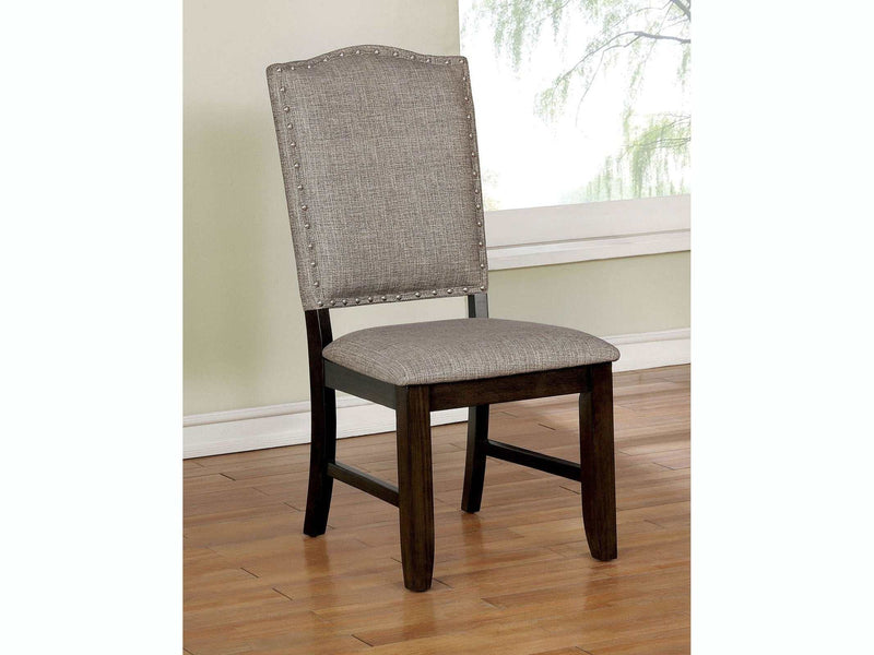 Teagan Dark Walnut & Gray Side Chair (Set of 2) - Ornate Home