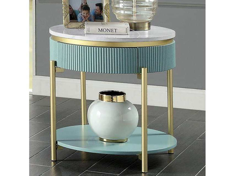 Koblenz Light Teal End Table - Ornate Home