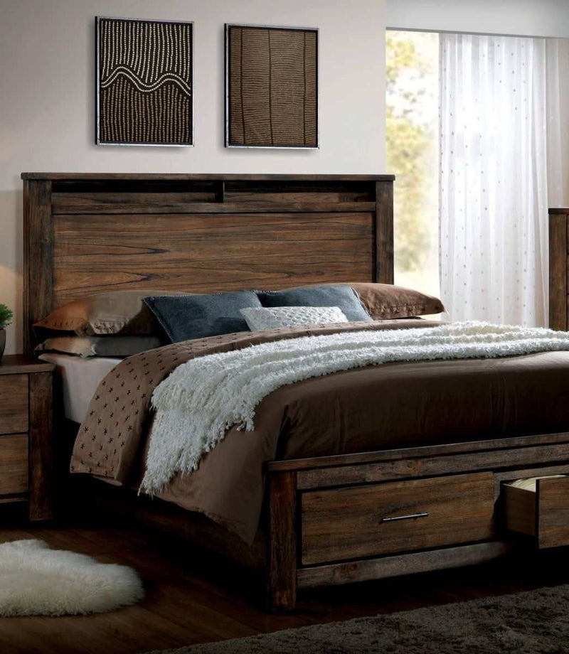 Elkton Antique Oak 5pc Queen Bedroom Set w/ 2 nightstands - Ornate Home