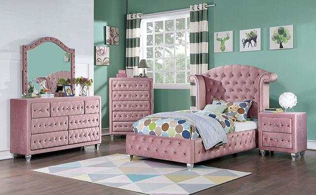 Zohar Pink 4 Pc. Twin Bedroom Set - Ornate Home