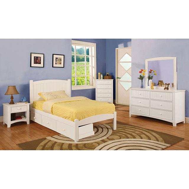 Caren White 4 Pc. Twin Bedroom Set - Ornate Home