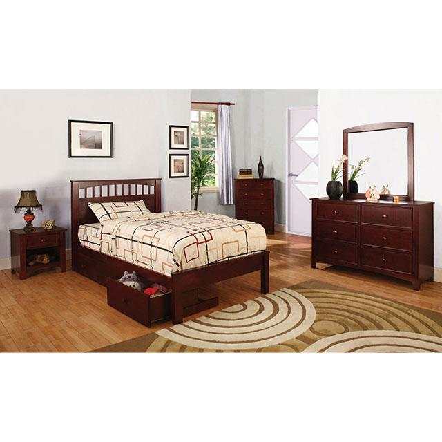 Carus Cherry 4 Pc. Twin Bedroom Set - Ornate Home