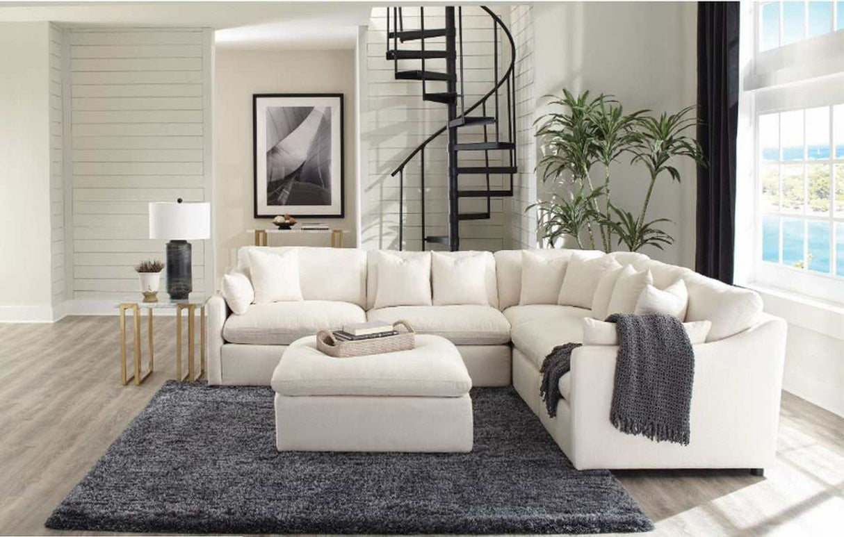 Pluma Ivory Fabric Modular Sectional Pre-Sets - Ornate Home