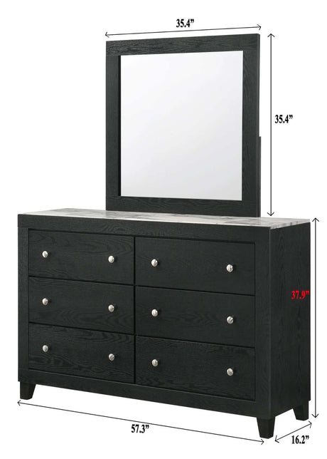 Cadence Black Dresser & Mirror - Ornate Home