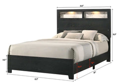 Cadence Black LED Panel Bed - Ornate Home
