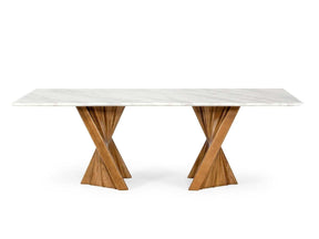 Cadence Walnut & Marble Dining Table - Ornate Home
