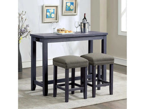 Caerleon Antique Blue & Gray 3pc Dining Set - Ornate Home