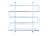 Caiden Chrome & Clear Bookcase - Ornate Home