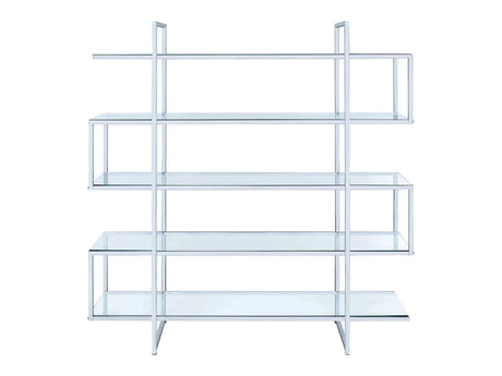 Caiden Chrome & Clear Bookcase - Ornate Home