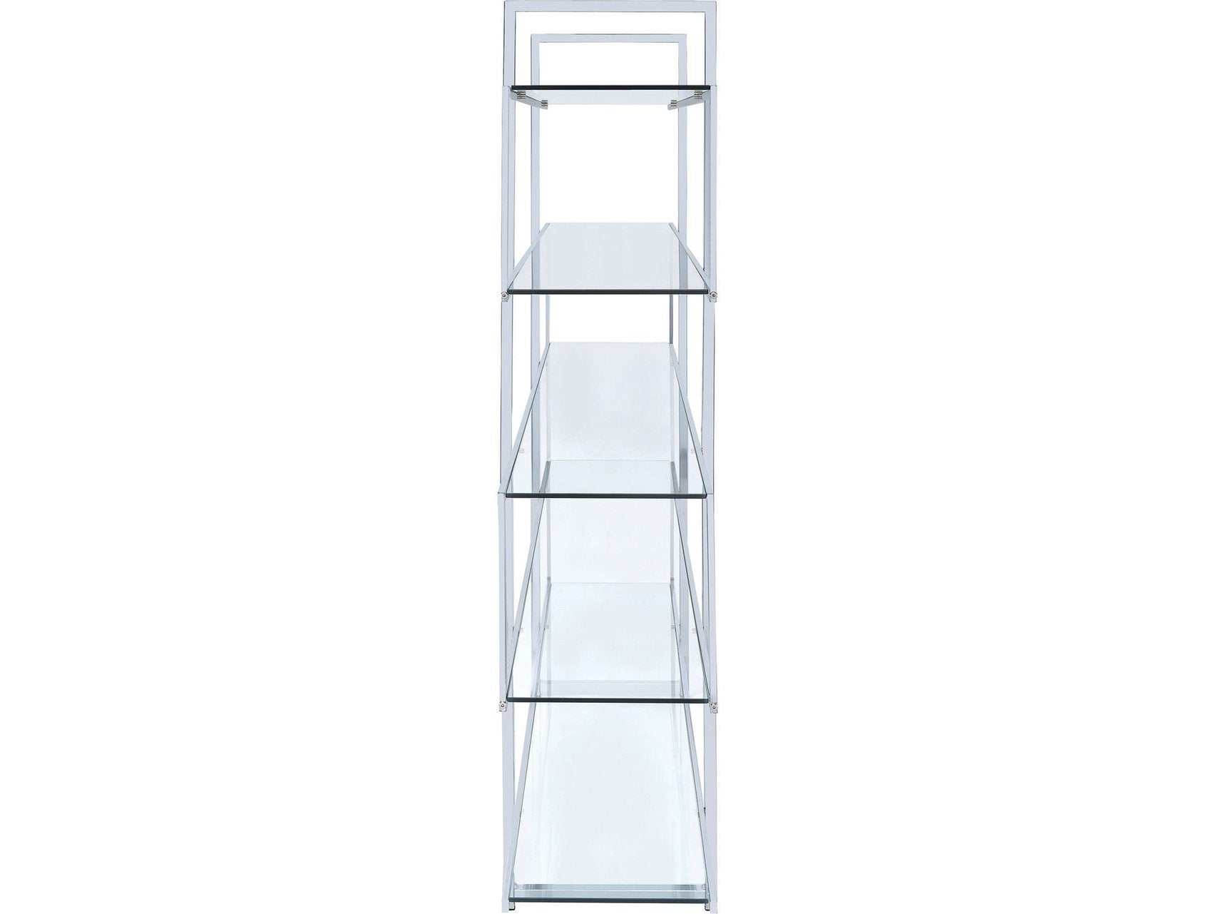 Caiden Chrome & Clear Bookcase - Ornate Home