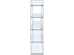 Caiden Chrome & Clear Bookcase - Ornate Home