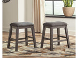 Caitbrook Gray Counter Height Uph. Bar Stool /Chair (Set of 2) - Ornate Home