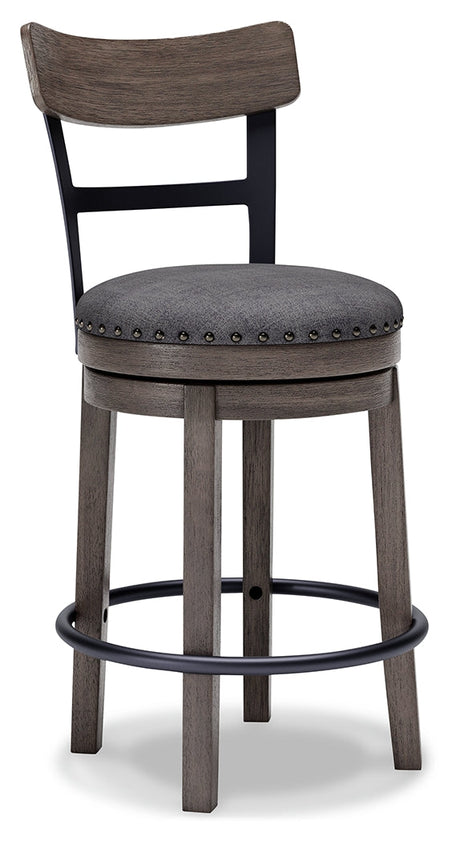 Caitbrook Gray Swivel Counter Height Bar Chair / 1pc - Ornate Home