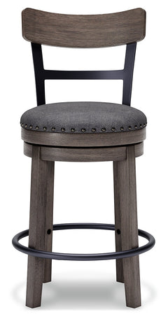 Caitbrook Gray Swivel Counter Height Bar Chair / 1pc - Ornate Home