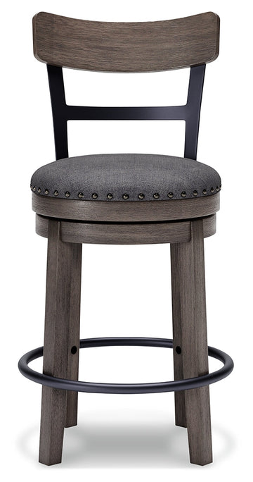 Caitbrook Gray Swivel Counter Height Bar Chair / 1pc - Ornate Home