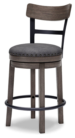 Caitbrook Gray Swivel Counter Height Bar Chair / 1pc - Ornate Home