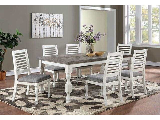 Calabria Antique White/Gray Dining Table - Ornate Home