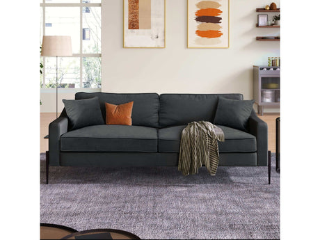 Calaveras Modern Loveseat with Iron Legs Dark Gray - Ornate Home
