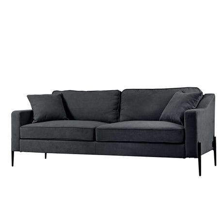 Calaveras Modern Loveseat with Iron Legs Dark Gray - Ornate Home